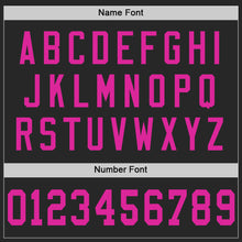 Laden Sie das Bild in den Galerie-Viewer, Custom Black Deep Pink Mesh Authentic Football Jersey