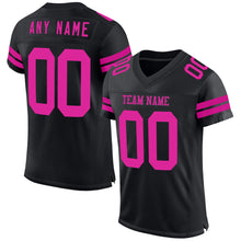 Laden Sie das Bild in den Galerie-Viewer, Custom Black Deep Pink Mesh Authentic Football Jersey