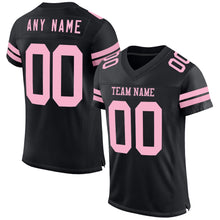 Laden Sie das Bild in den Galerie-Viewer, Custom Black Light Pink Mesh Authentic Football Jersey