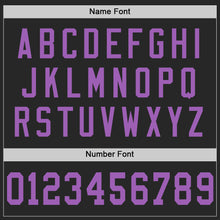 Laden Sie das Bild in den Galerie-Viewer, Custom Black Medium Purple Mesh Authentic Football Jersey