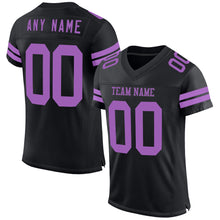 Laden Sie das Bild in den Galerie-Viewer, Custom Black Medium Purple Mesh Authentic Football Jersey