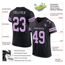 Laden Sie das Bild in den Galerie-Viewer, Custom Black Light Purple Mesh Authentic Football Jersey