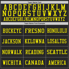 Laden Sie das Bild in den Galerie-Viewer, Custom Black Light Yellow Mesh Authentic Football Jersey