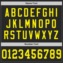 Laden Sie das Bild in den Galerie-Viewer, Custom Black Light Yellow Mesh Authentic Football Jersey