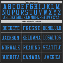 Load image into Gallery viewer, Custom Black Red-Powder Blue Mesh Authentic Football Jersey