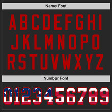 Laden Sie das Bild in den Galerie-Viewer, Custom Black USA Flag-Red Mesh Authentic Football Jersey