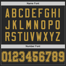 Laden Sie das Bild in den Galerie-Viewer, Custom Black Old Gold Mesh Authentic Football Jersey