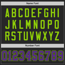 Laden Sie das Bild in den Galerie-Viewer, Custom Black Purple-Neon Green Mesh Authentic Football Jersey