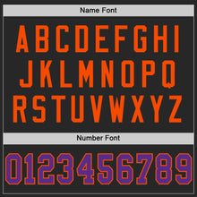 Laden Sie das Bild in den Galerie-Viewer, Custom Black Purple-Orange Mesh Authentic Football Jersey