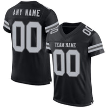 Laden Sie das Bild in den Galerie-Viewer, Custom Black Gray-Steel Gray Mesh Authentic Football Jersey