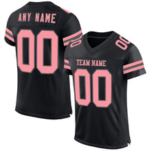 Laden Sie das Bild in den Galerie-Viewer, Custom Black Medium Pink-Steel Gray Mesh Authentic Football Jersey