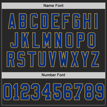 Laden Sie das Bild in den Galerie-Viewer, Custom Black Royal-Old Gold Mesh Authentic Football Jersey