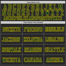 Laden Sie das Bild in den Galerie-Viewer, Custom Black Green-Gold Mesh Authentic Football Jersey