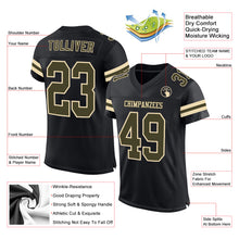 Laden Sie das Bild in den Galerie-Viewer, Custom Black Olive-Cream Mesh Authentic Football Jersey