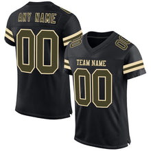 Laden Sie das Bild in den Galerie-Viewer, Custom Black Olive-Cream Mesh Authentic Football Jersey
