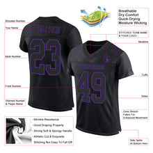 Charger l'image dans la galerie, Custom Black Purple Mesh Authentic Football Jersey