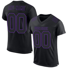 Charger l'image dans la galerie, Custom Black Purple Mesh Authentic Football Jersey