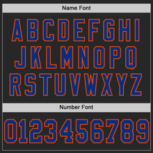 Laden Sie das Bild in den Galerie-Viewer, Custom Black Royal-Orange Mesh Authentic Football Jersey