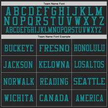 Laden Sie das Bild in den Galerie-Viewer, Custom Black Teal Mesh Authentic Football Jersey