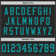 Laden Sie das Bild in den Galerie-Viewer, Custom Black Teal Mesh Authentic Football Jersey