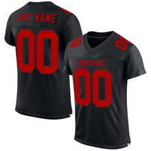 Load image into Gallery viewer, Custom Black Red Mesh Authentic Football Jersey