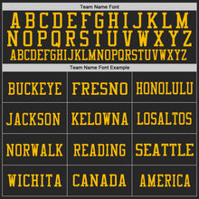 Laden Sie das Bild in den Galerie-Viewer, Custom Black Gold Mesh Authentic Football Jersey