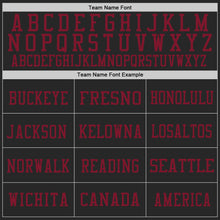 Laden Sie das Bild in den Galerie-Viewer, Custom Black Crimson Mesh Authentic Football Jersey