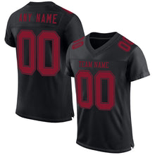 Laden Sie das Bild in den Galerie-Viewer, Custom Black Crimson Mesh Authentic Football Jersey