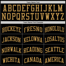 Загрузить изображение в средство просмотра галереи, Custom Black Old Gold Pinstripe Old Gold Authentic Basketball Jersey