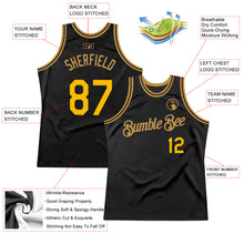 Загрузить изображение в средство просмотра галереи, Custom Black Gold-Old Gold Authentic Throwback Basketball Jersey