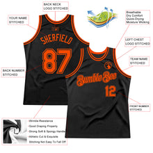Загрузить изображение в средство просмотра галереи, Custom Black Orange Authentic Throwback Basketball Jersey