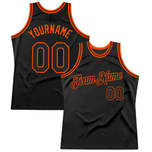 Загрузить изображение в средство просмотра галереи, Custom Black Orange Authentic Throwback Basketball Jersey