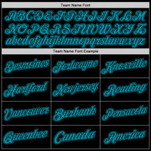 Laden Sie das Bild in den Galerie-Viewer, Custom Black Teal Authentic Throwback Basketball Jersey