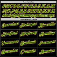 Laden Sie das Bild in den Galerie-Viewer, Custom Black Medium Pink-Neon Green Authentic Throwback Basketball Jersey