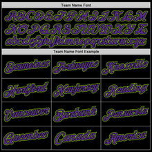 Загрузить изображение в средство просмотра галереи, Custom Black Purple-Neon Green Authentic Throwback Basketball Jersey