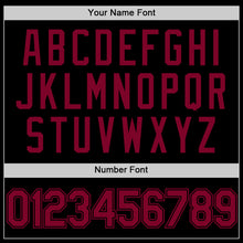 Load image into Gallery viewer, Custom Black Maroon Authentic Throwback Basketball Jersey