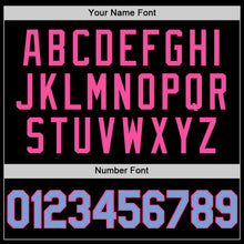 Load image into Gallery viewer, Custom Black Light Blue-Pink Authentic Throwback Basketball Jersey