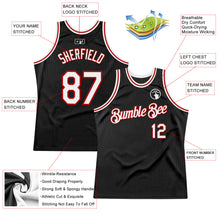 Загрузить изображение в средство просмотра галереи, Custom Black White-Red Authentic Throwback Basketball Jersey