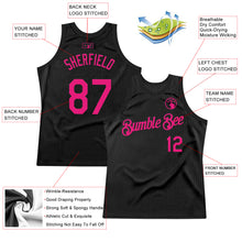 Загрузить изображение в средство просмотра галереи, Custom Black Hot Pink Authentic Throwback Basketball Jersey