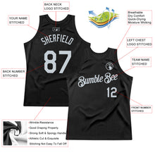 Загрузить изображение в средство просмотра галереи, Custom Black Silver Authentic Throwback Basketball Jersey