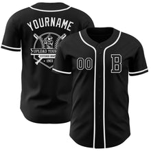 Laden Sie das Bild in den Galerie-Viewer, Custom Black White Authentic Baseball Jersey