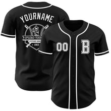 Laden Sie das Bild in den Galerie-Viewer, Custom Black White Authentic Baseball Jersey