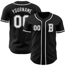 Laden Sie das Bild in den Galerie-Viewer, Custom Black White Authentic Baseball Jersey