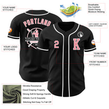 Load image into Gallery viewer, Custom Black Medium Pink-White Authentic Baseball Jersey