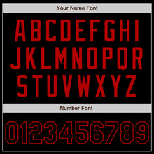 Load image into Gallery viewer, Custom Black Red Authentic Baseball Jersey