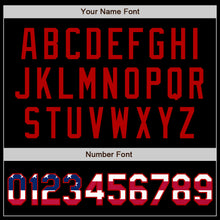 Laden Sie das Bild in den Galerie-Viewer, Custom Black USA Flag-Red Authentic Baseball Jersey