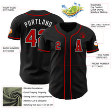 Laden Sie das Bild in den Galerie-Viewer, Custom Black Red-White Authentic Baseball Jersey