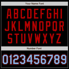 Laden Sie das Bild in den Galerie-Viewer, Custom Black Light Blue-Red Authentic Baseball Jersey