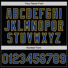 Laden Sie das Bild in den Galerie-Viewer, Custom Black Royal-Yellow Authentic Baseball Jersey