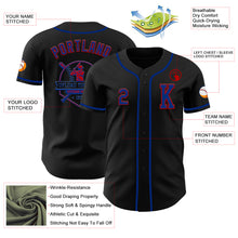 Laden Sie das Bild in den Galerie-Viewer, Custom Black Royal-Red Authentic Baseball Jersey